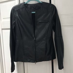Eileen Fisher faux Lambskin Leather Bolero Jacket